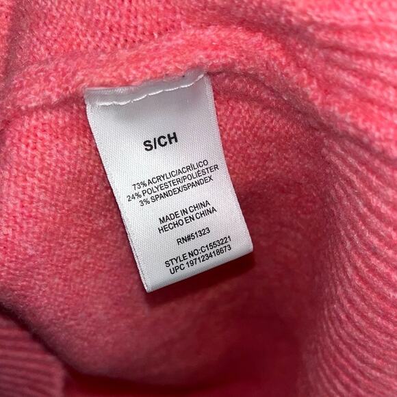 Vince Camuto Women's Turtleneck Sweater Size Small Hot Pink Soft Barbie Spring - Picture 6 of 11